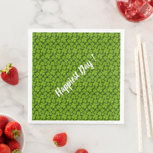 Elegant Four Leaf Clover Floral Napkin