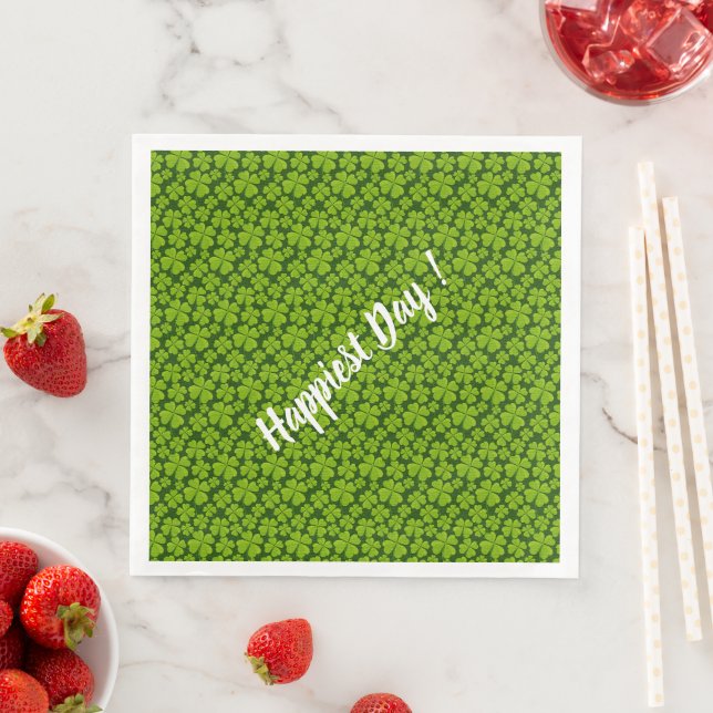 Elegant Four Leaf Clover Floral Napkin (Insitu)