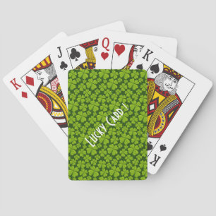 Elegant Four Leaf Clover Floral Playing Cards