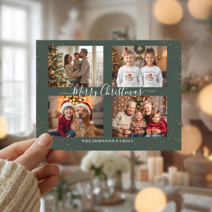 Elegant Four Photo Christmas Card