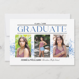Elegant Four Photo Graduation Postcard