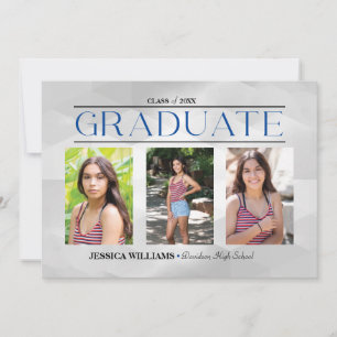 Elegant Four Photo Graduation Postcard
