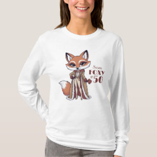 Elegant Fox 50th Birthday Party Foxy At 50 T-Shirt