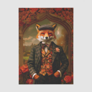 Elegant Fox Gentleman Portrait EW5Z Decoupage Tissue Paper