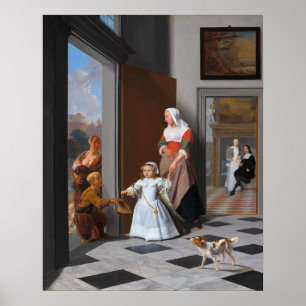 Elegant Foyer - Jacob Ochtervelt Fine Art Poster