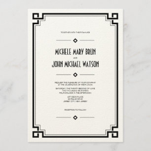 Elegant Frame Art Deco Wedding Invitation