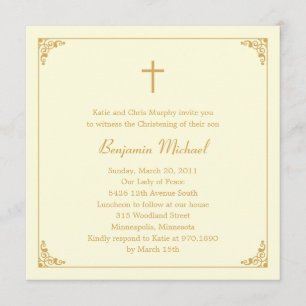 Elegant Frame Baptism/Christening Invitation
