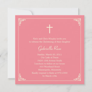 Elegant Frame Baptism/Christening Invitation