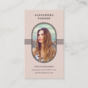 Elegant Frame   Blush Pink Photo Business Card