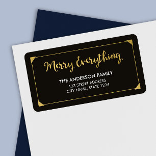 Elegant Frame Faux Gold Merry Everything Address Label