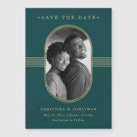 Elegant Frame | Green and Gold Save the Date