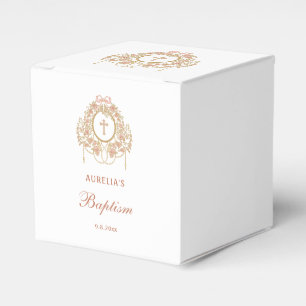 Elegant Frame Holy Cross Baptism Cube Favour Box