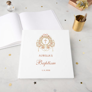 Elegant Frame Holy Cross Baptism Guest Book