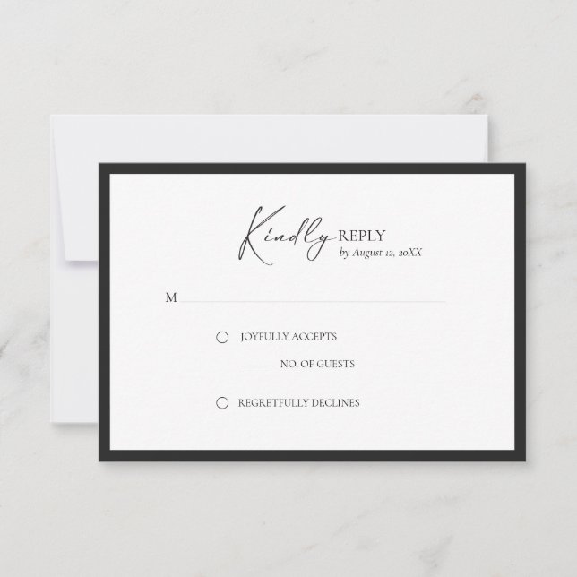 Elegant Frame Modern Response Card (Front)