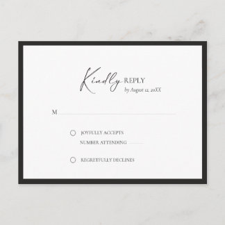 Elegant Frame Modern RSVP Announcement Postcard