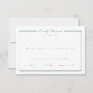 Elegant Frame Monogram Wedding Response Card
