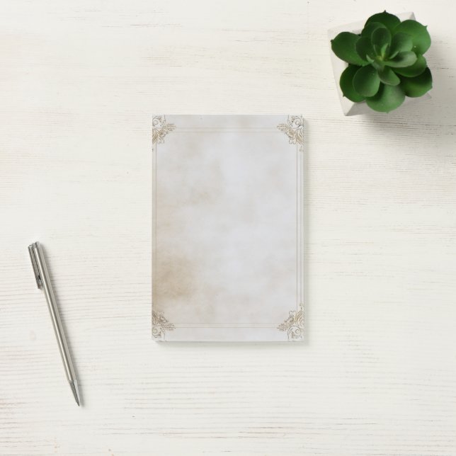 Elegant Frame Old Paper Post-it Notes (Office)
