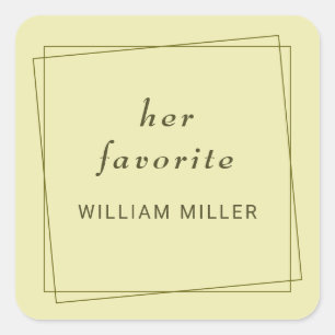 Elegant Frame on Celestial Yellow Monogram Wedding Square Sticker