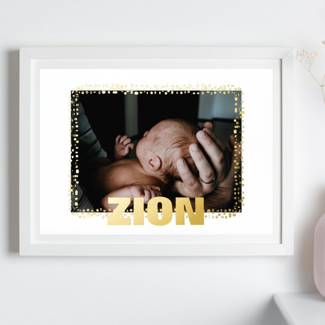 ELEGANT FRAME PAINT DROPS Bold EDITABLE TEXT PHOTO Foil Prints (Creator Uploaded)