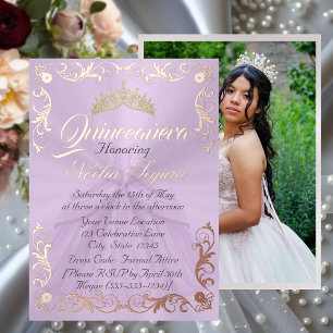 Elegant Frame & Photo on Lavender Quinceanera 