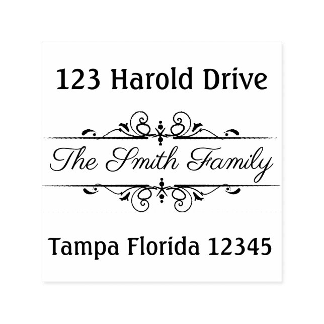 Elegant Frame Return Address Self-inking Stamp (Design)