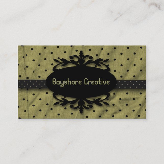 Elegant Frame Sage Black Business Card (Front)