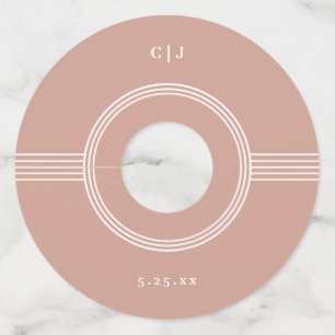 Elegant Frame   Terracotta Monogram Wedding Wine Glass Tag