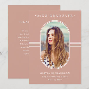 Elegant Frame   Terracotta Photo Graduation Announcement