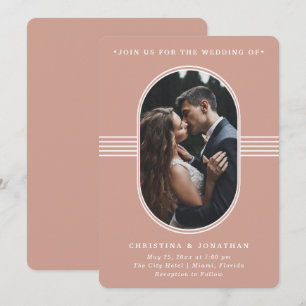 Elegant Frame   Terracotta Photo Wedding Invitation