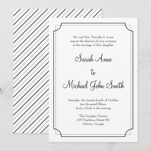 Elegant Frame Wedding Invitation (Front/Back)
