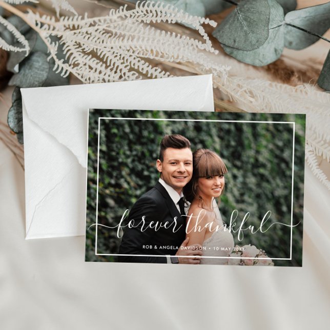elegant frame wedding photo thank you card (Creator Uploaded)