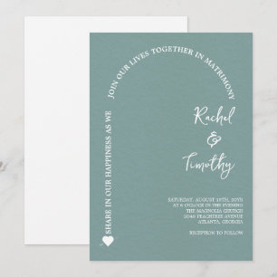 Elegant Framed in Faith Dark Slate Grey Wedding Invitation