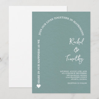 Elegant Framed in Faith Dark Slate Grey Wedding Invitation