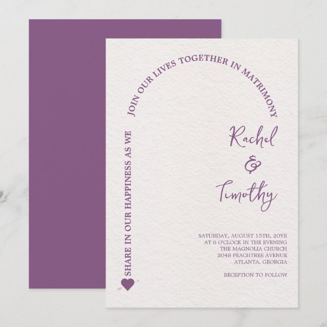 Elegant Framed in Faith Hot Pink Wedding Invitation (Front/Back)