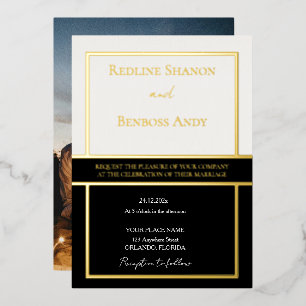 Elegant Framed Ivory & Black Design Gold