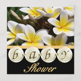 Elegant Frangipani Baby Shower Invitation