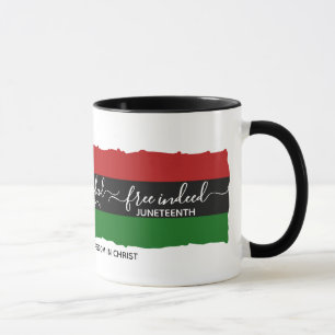 Elegant FREE INDEED Christian Juneteenth Mug