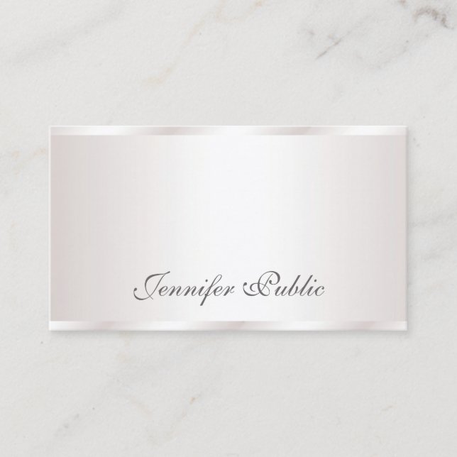 Elegant Freehand Script Modern Glam Plain Luxury Business Card (Front)