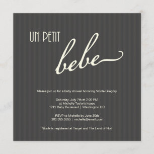 Elegant French Baby Shower Invitation