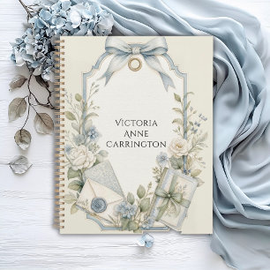 Elegant French Blue Sage Floral Personalised Planner