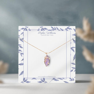 Elegant french blue toile necklace display card