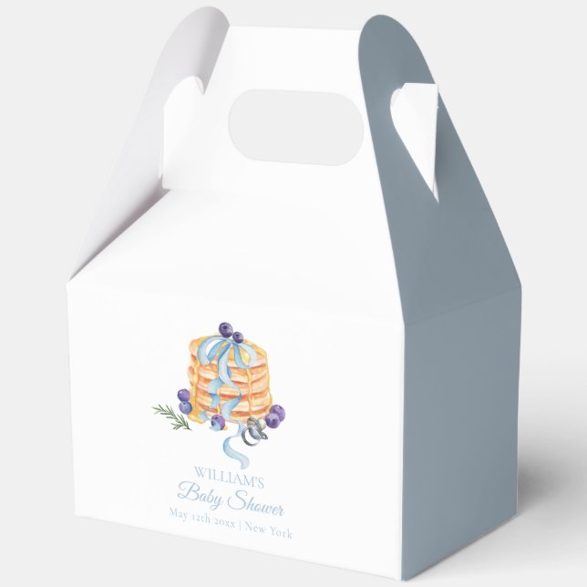 Elegant French Blueberry Pancake Baby Shower  Favour Box (Front)
