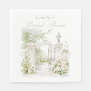 Elegant French Chateau Pastel Bridal Garden  Napkin