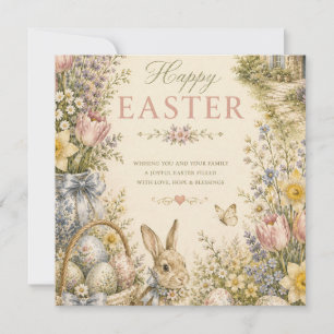 Elegant French Country Easter Greeting Vintage Invitation