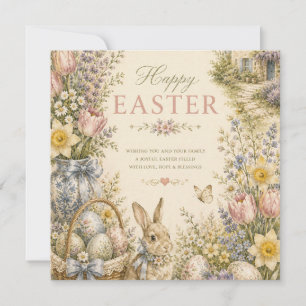 Elegant French Country Easter Greeting Vintage Save The Date