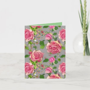Elegant French Country Garden Rose Design Thank You Card