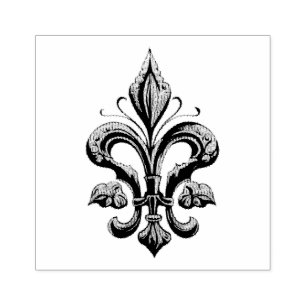 Elegant French Fleur de Lis    Rubber Stamp