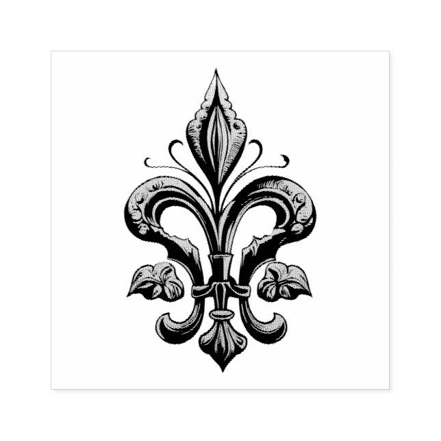 Elegant French Fleur de Lis    Rubber Stamp (Imprint)