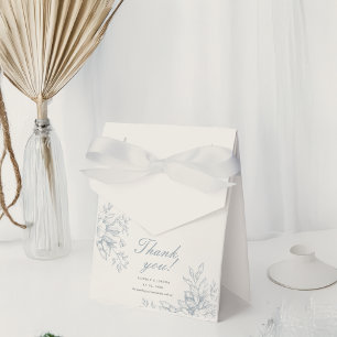 Elegant French Floral Blue Toile Wedding  Favour Box