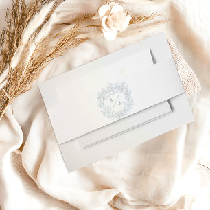 Elegant French Floral Blue Toile Wedding Invitation Belly Band